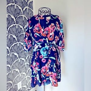 Wrap floral dress by Yumi Kim | size XSM | blue pink
